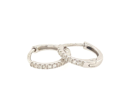 White Gold Diamond Hoop Earrings  Gardiner Brothers