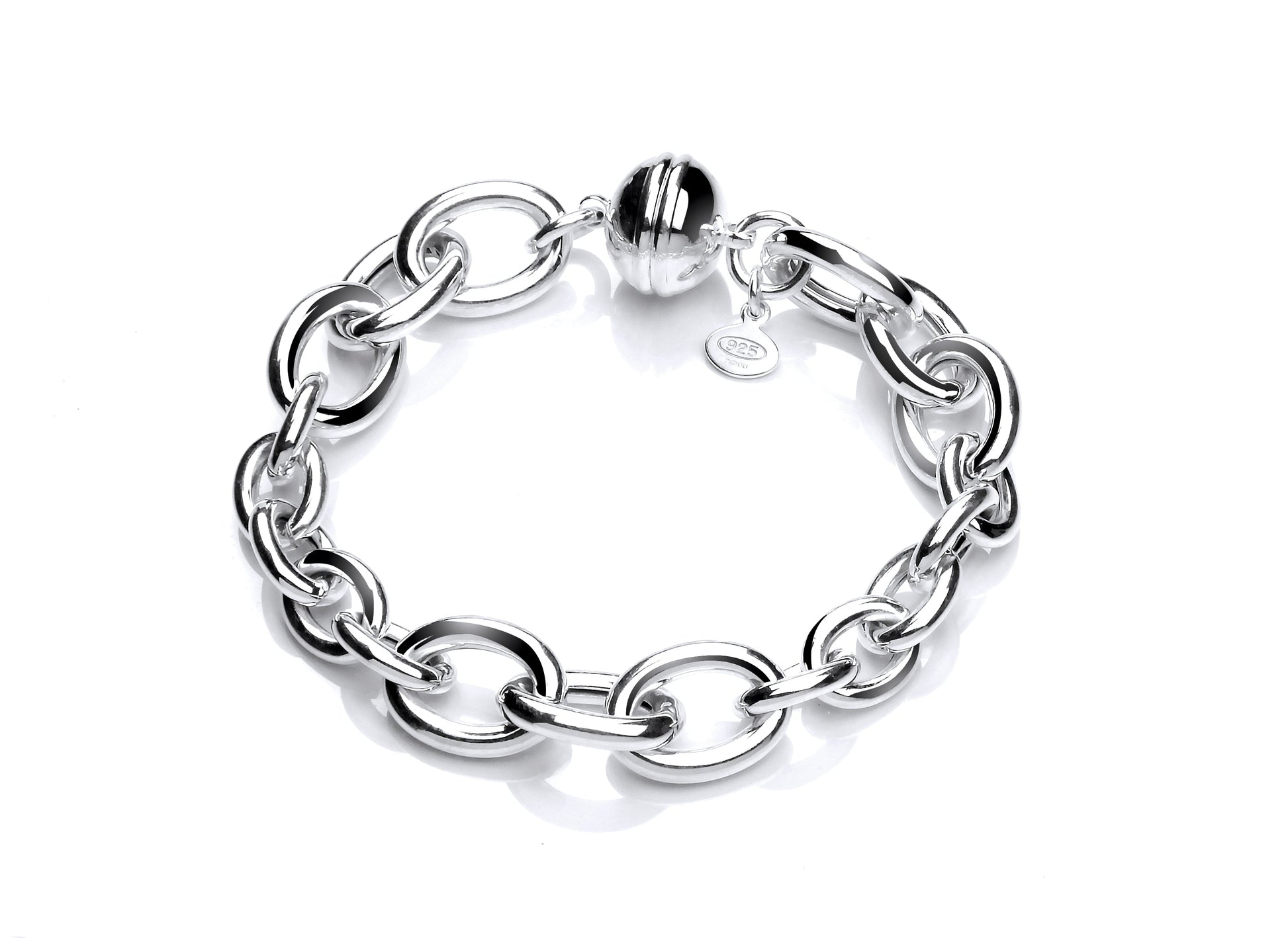 Silver Oval Link Bracelet  Gardiner Brothers