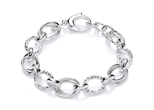 Silver Fancy Oval Link Bracelet  Gardiner Brothers