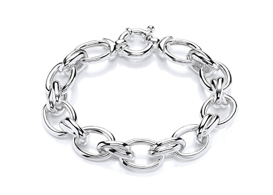 Silver Knot and Oval Link Bracelet  Gardiner Brothers