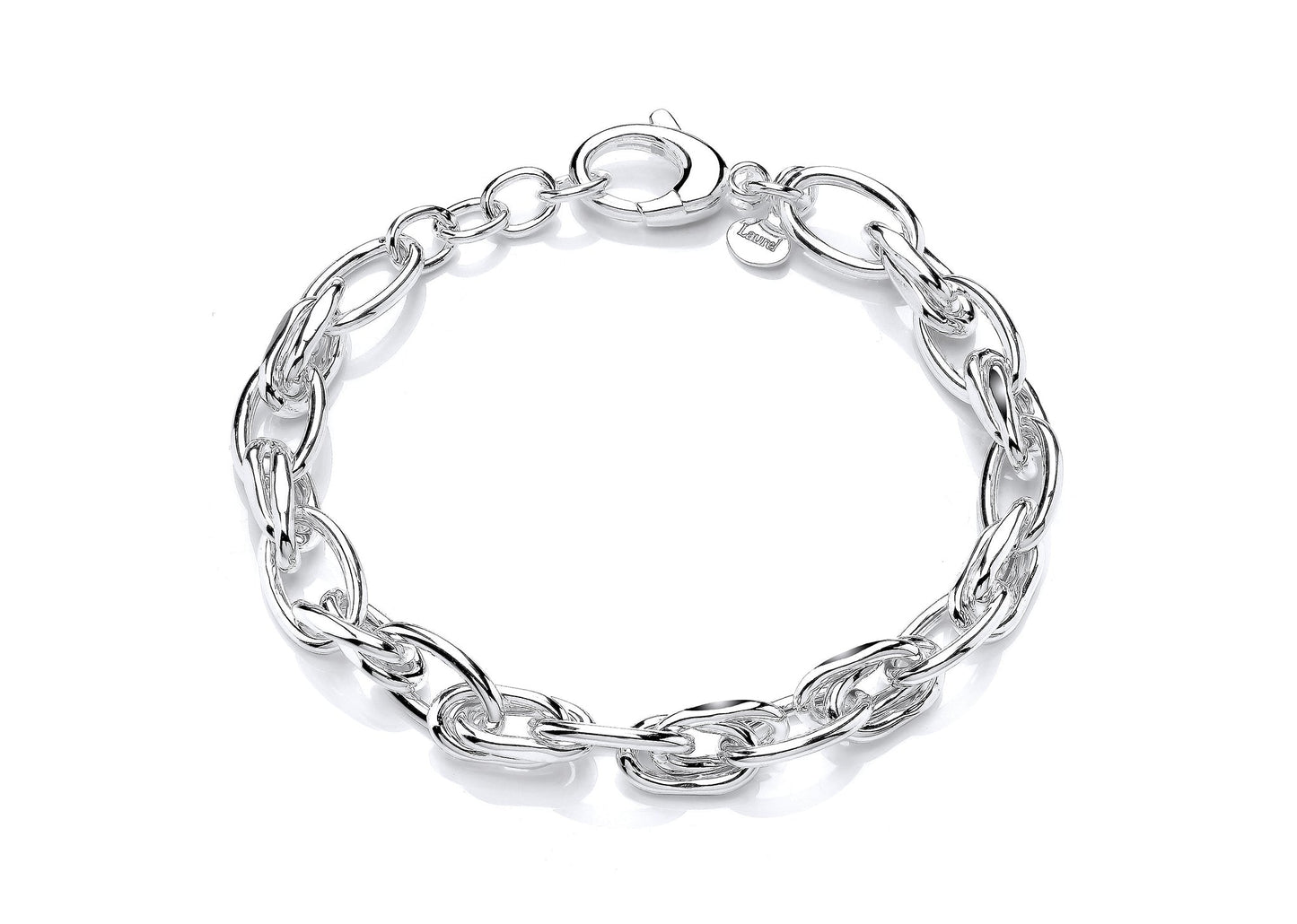 Silver Fancy Oval Link Bracelet  Gardiner Brothers