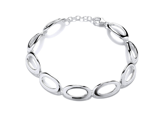 Silver Flat Oval Link Bracelet  Gardiner Brothers