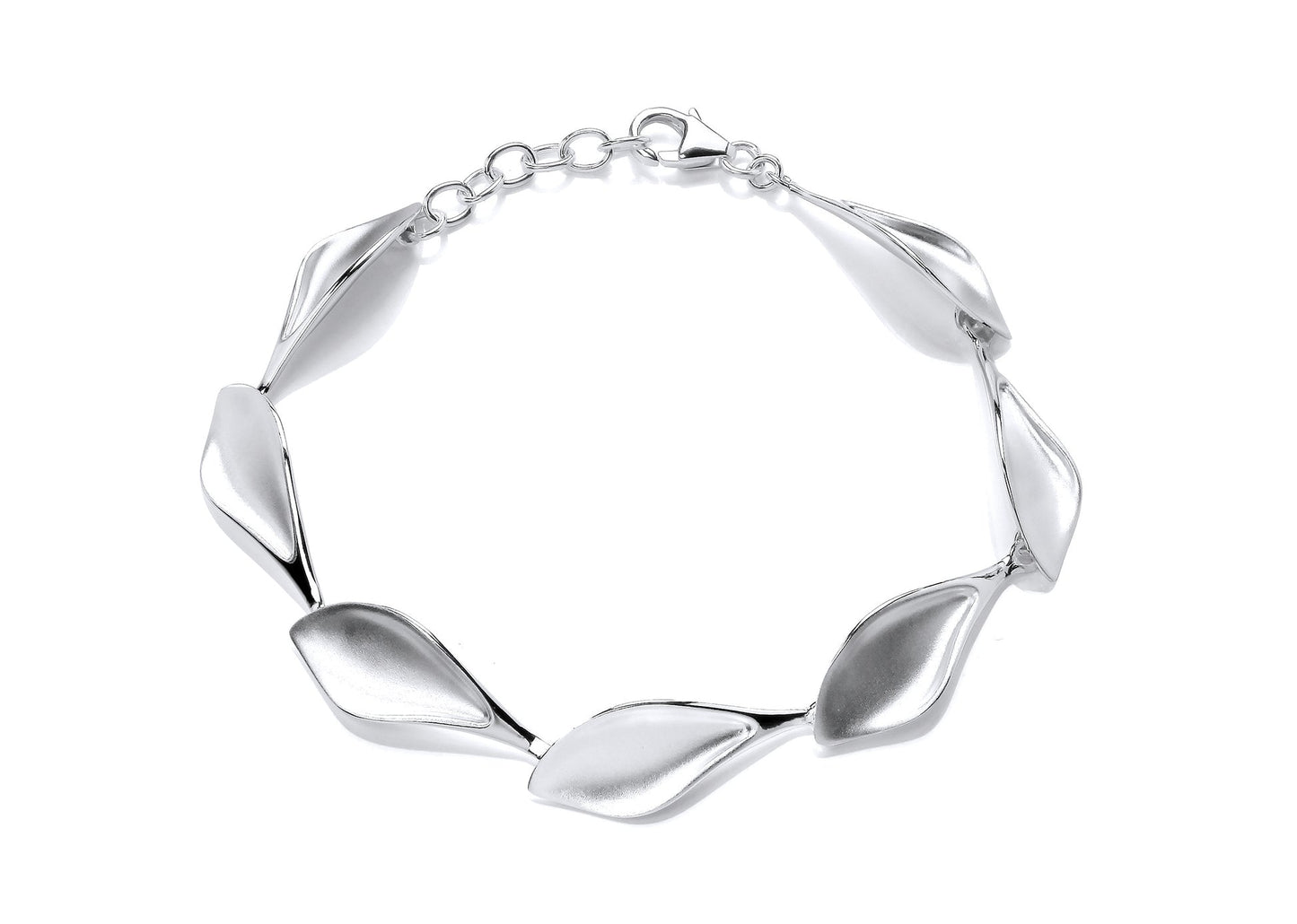 Silver Satin Fancy Link Bracelet  Gardiner Brothers