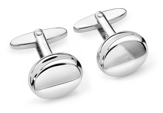 Silver Oval Swivel Cufflinks  Gardiner Brothers