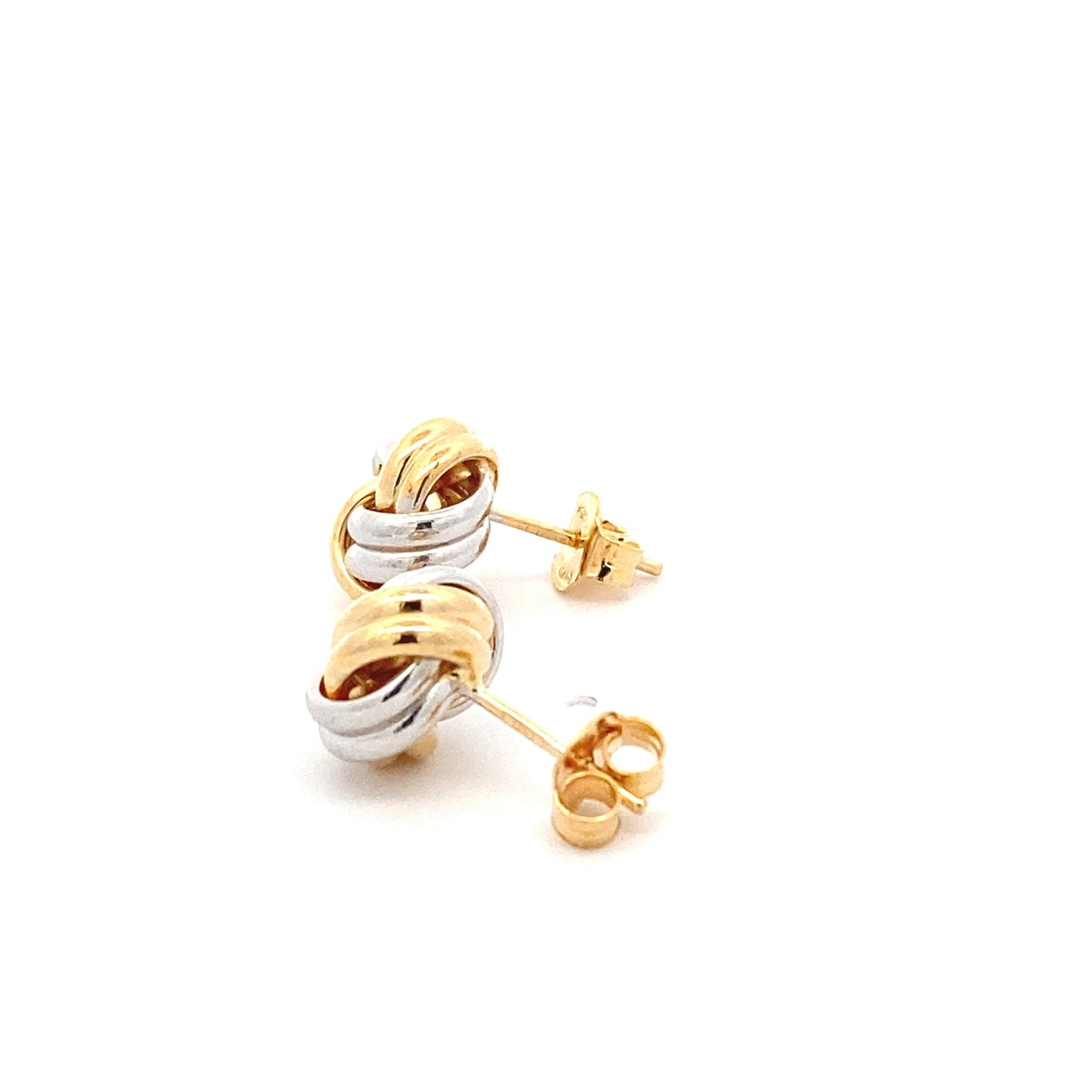 Yellow and White Gold Knot Earrings  Gardiner Brothers