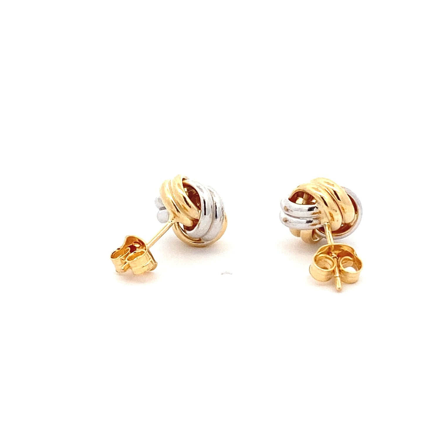 Yellow and White Gold Knot Earrings  Gardiner Brothers