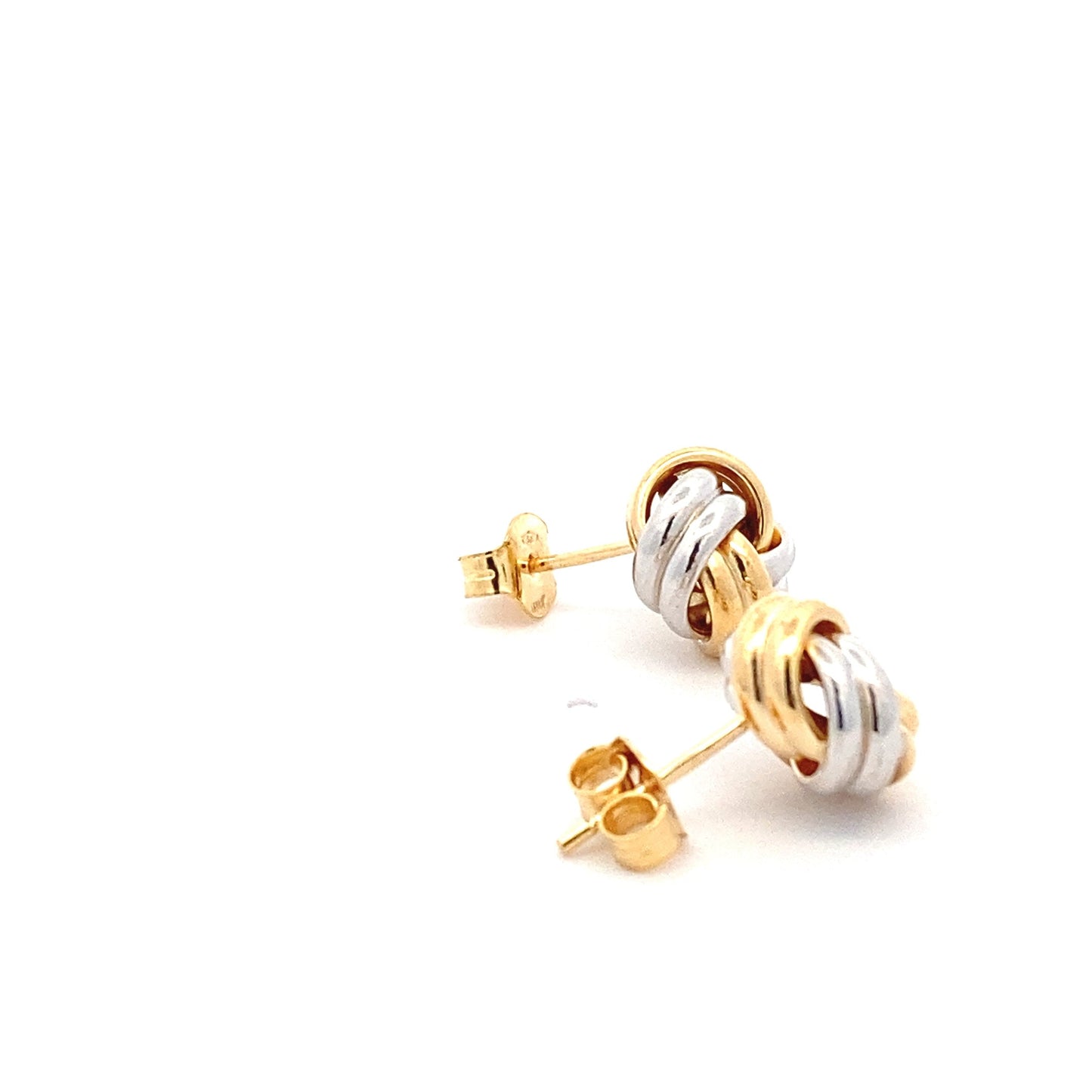 Yellow and White Gold Knot Earrings  Gardiner Brothers