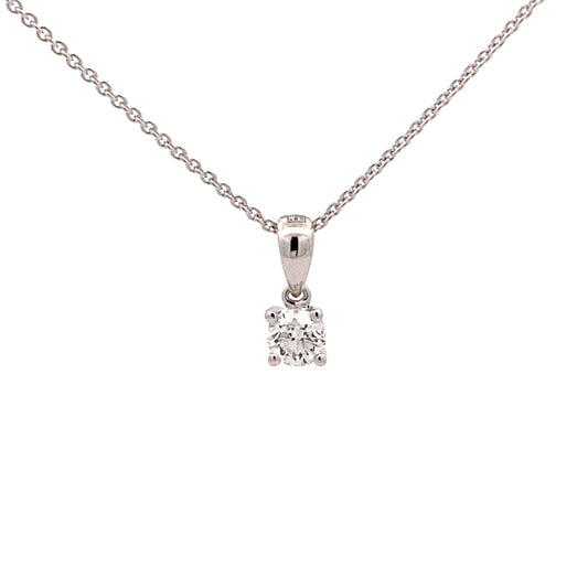 Round Brilliant Cut Diamond Solitaire Pendant - 0.20cts  Gardiner Brothers