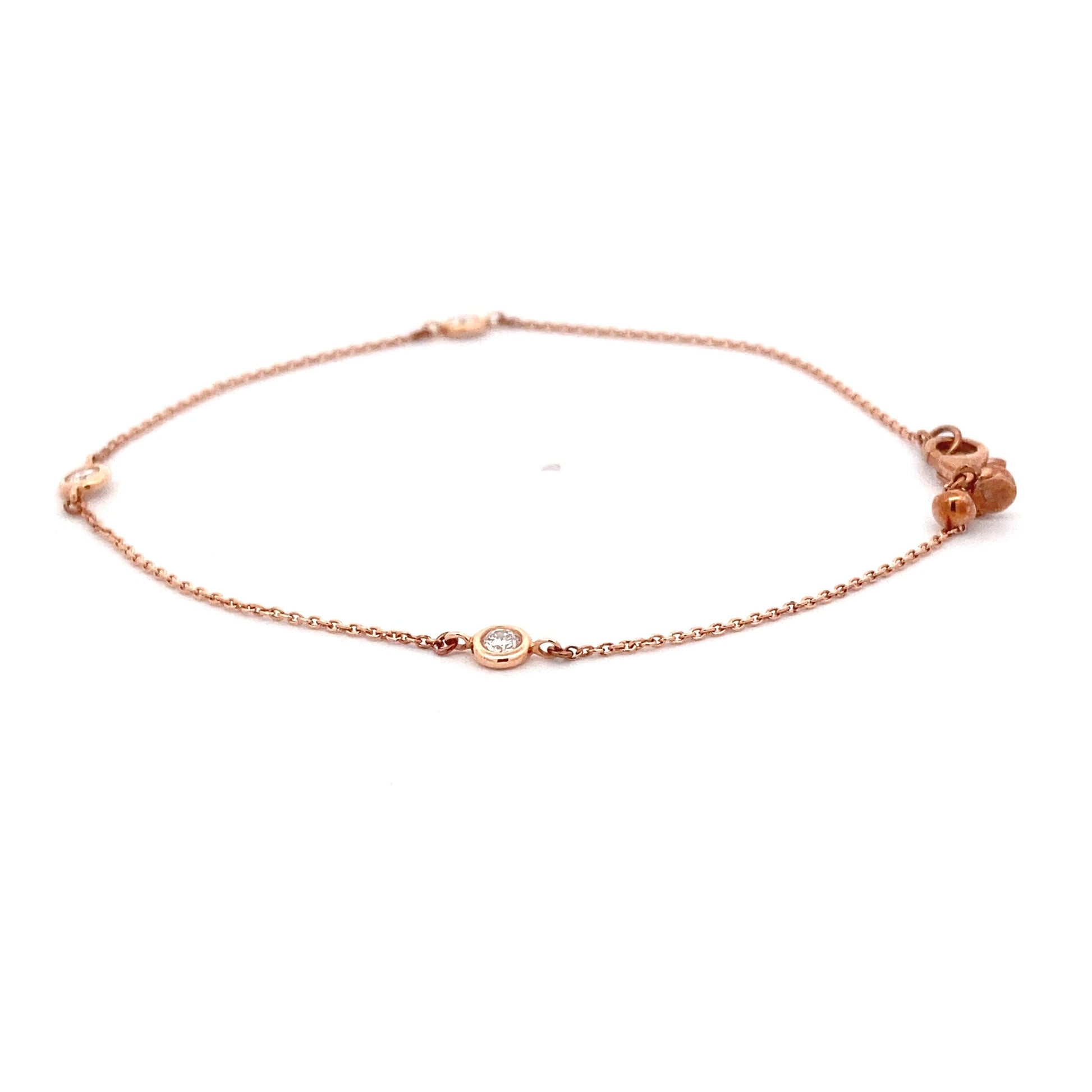 Rose Gold "Yard of Diamonds" Style Bracelet  Gardiner Brothers   