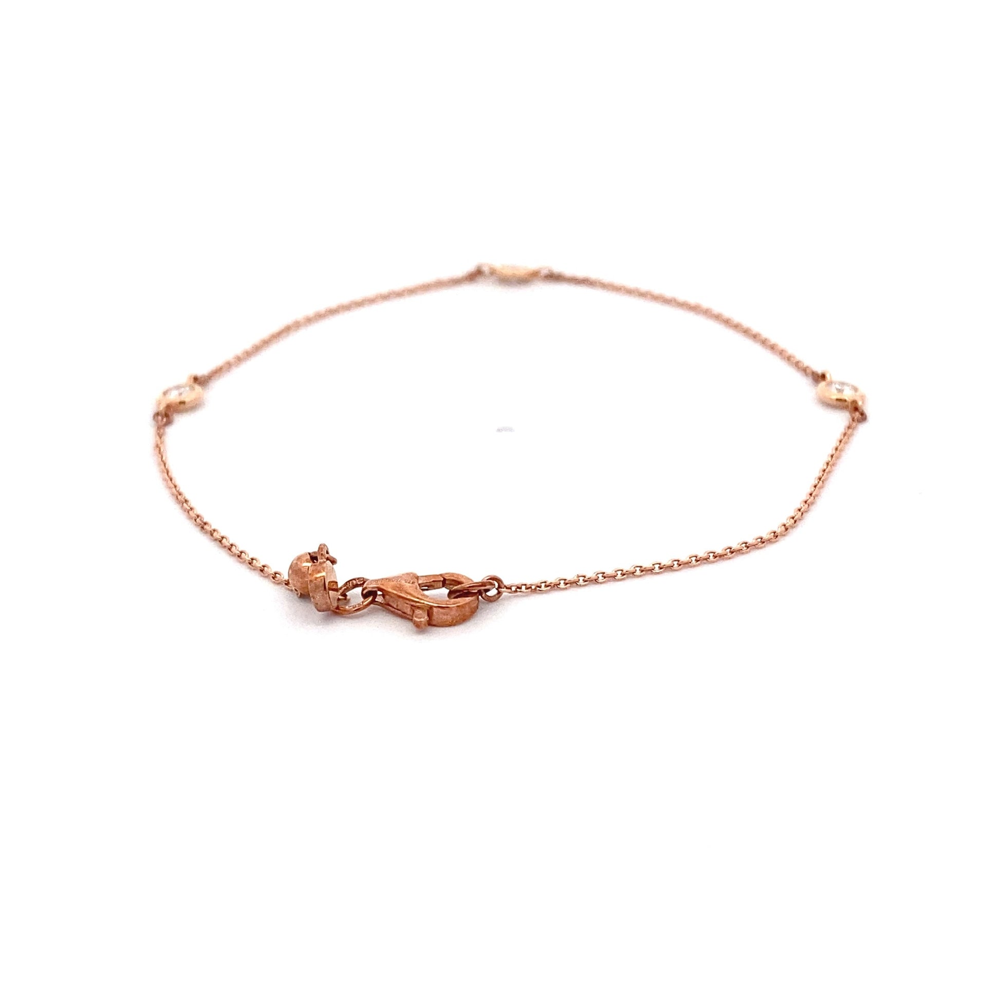 Rose Gold "Yard of Diamonds" Style Bracelet  Gardiner Brothers   