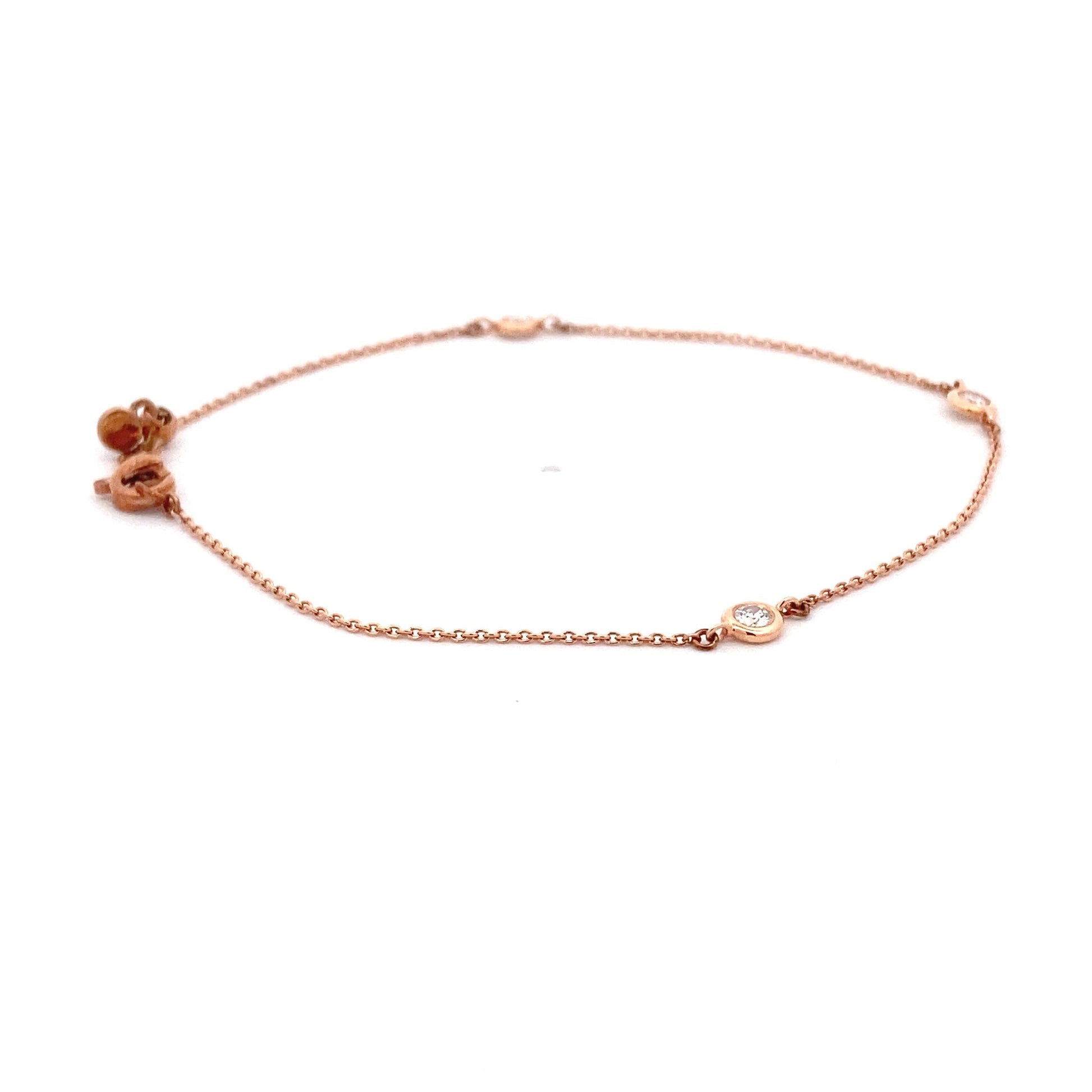 Rose Gold "Yard of Diamonds" Style Bracelet  Gardiner Brothers   