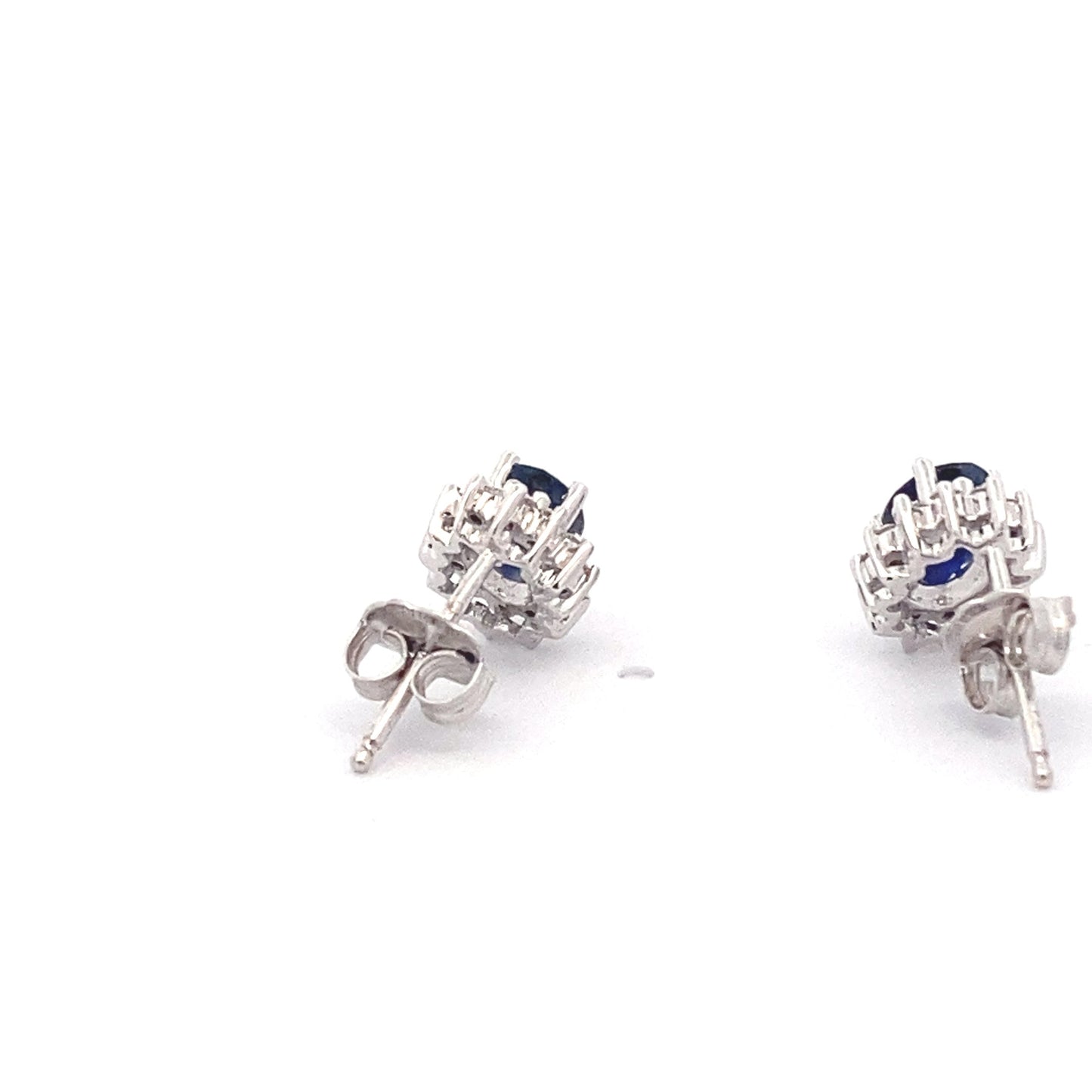 Sapphire and Round Brilliant Diamond Cluster Earrings  Gardiner Brothers