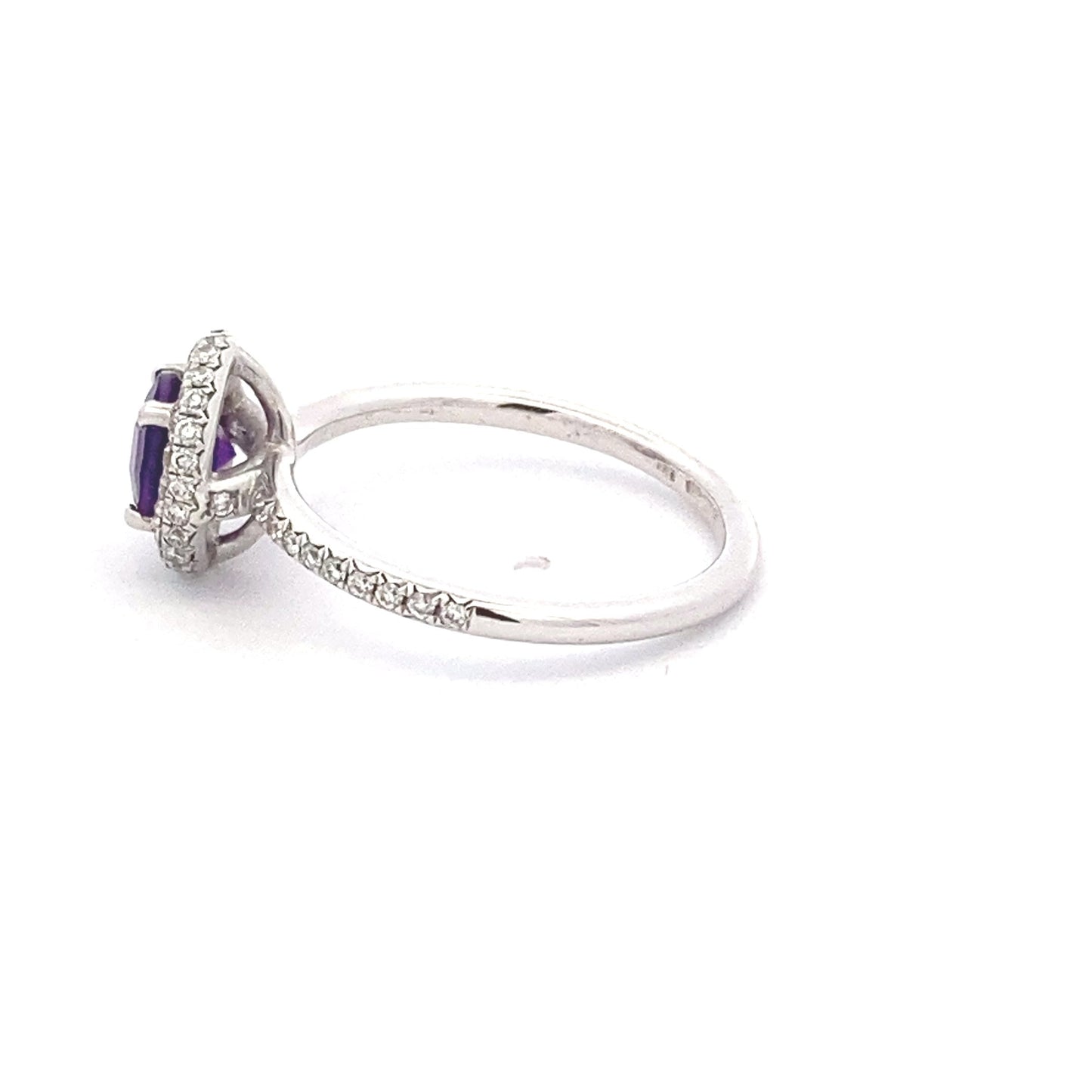 Amethyst and Diamond Halo Ring  Gardiner Brothers