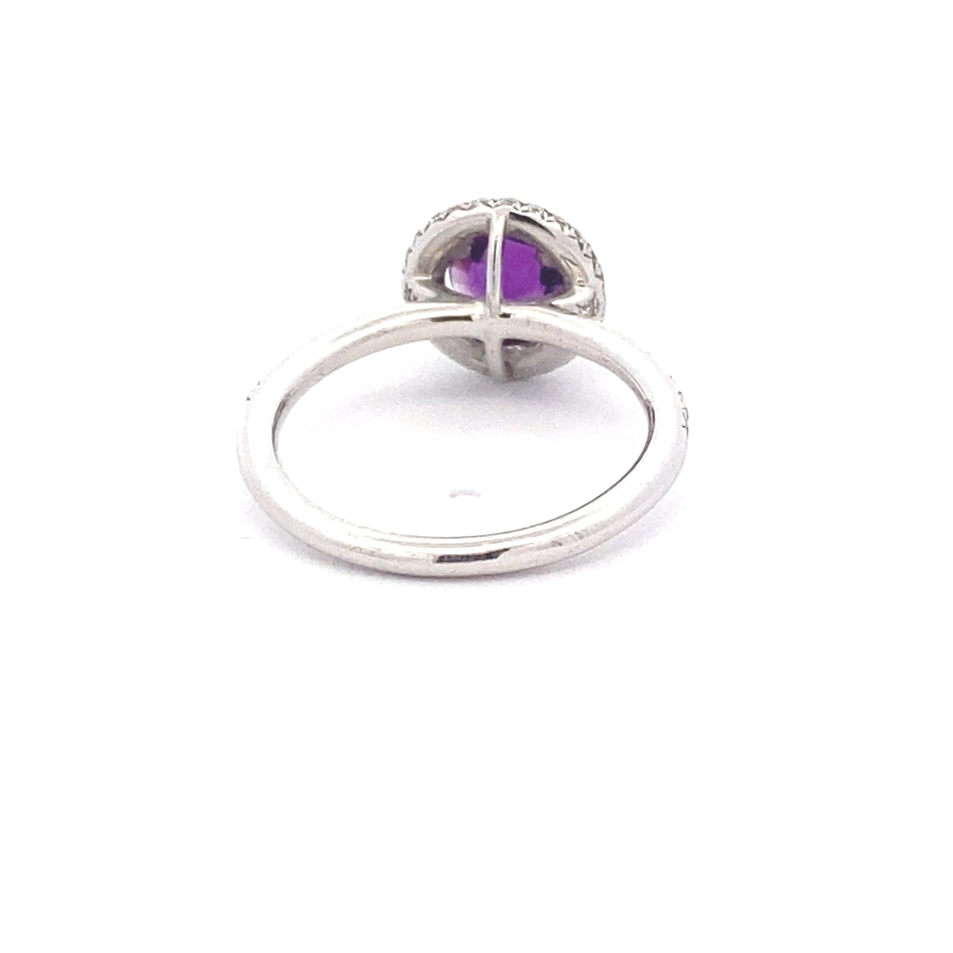 Amethyst and Diamond Halo Ring  Gardiner Brothers