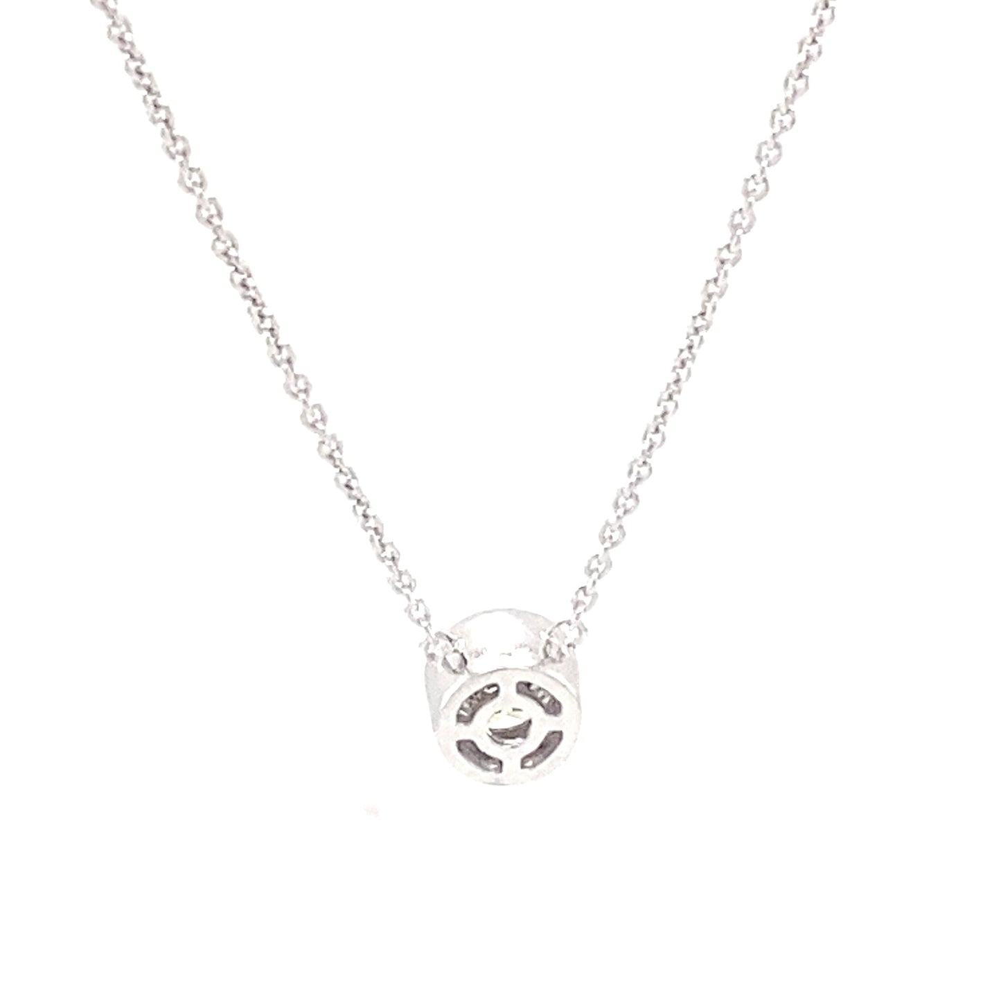 Round Brilliant Cut Diamond Rub-Over Style Pendant - 0.30cts