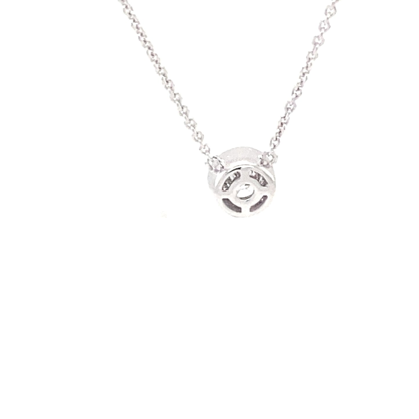 Round Brilliant Cut Diamond Rub-Over Style Pendant - 0.20cts