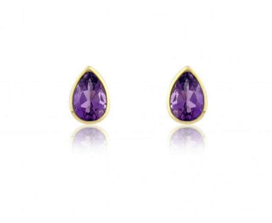 Pear Shaped Amethyst Earrings  Gardiner Brothers