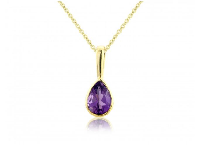 Pear Shaped Amethyst Pendant  Gardiner Brothers