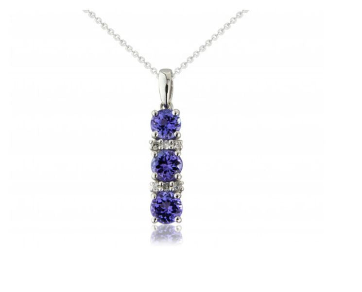 Tanzanite and Diamond Drop Pendant  Gardiner Brothers