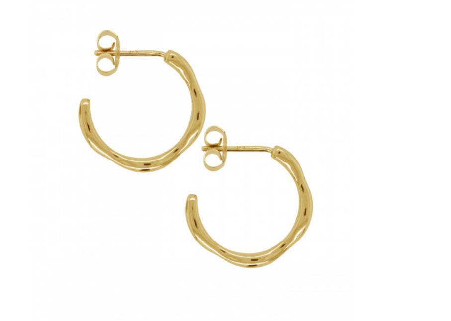 Yellow Gold Bone Style Earrings  Gardiner Brothers