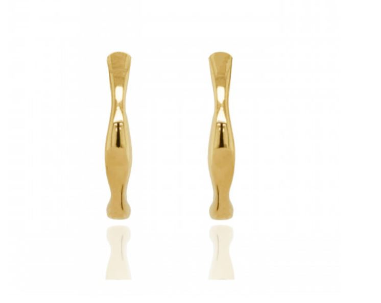 Yellow Gold Bone Style Earrings  Gardiner Brothers